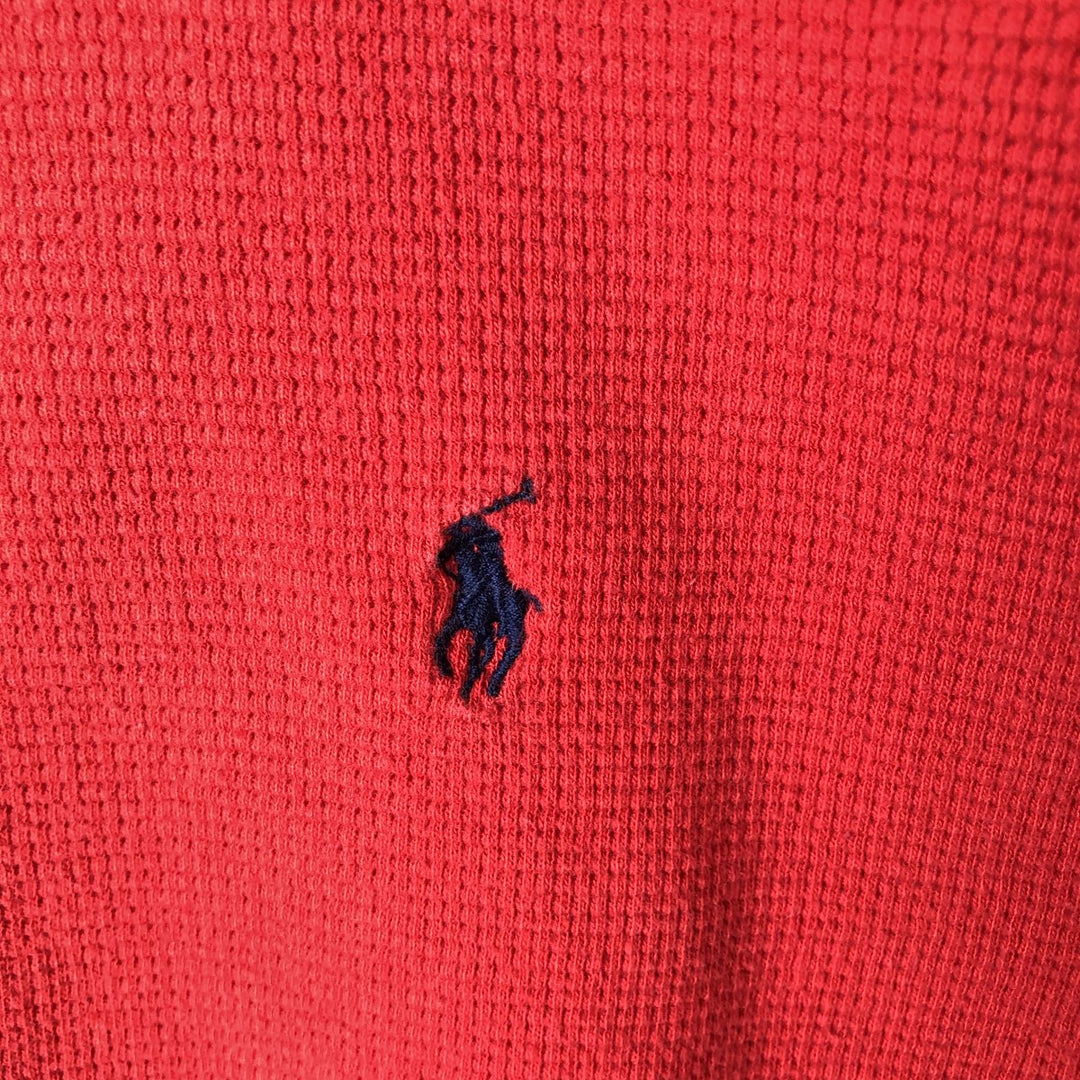 Ralph Lauren POLO RALPH LAUREN Thermal Long T-shirt Waffle Men's XL cotton red type Vintage Second Hand