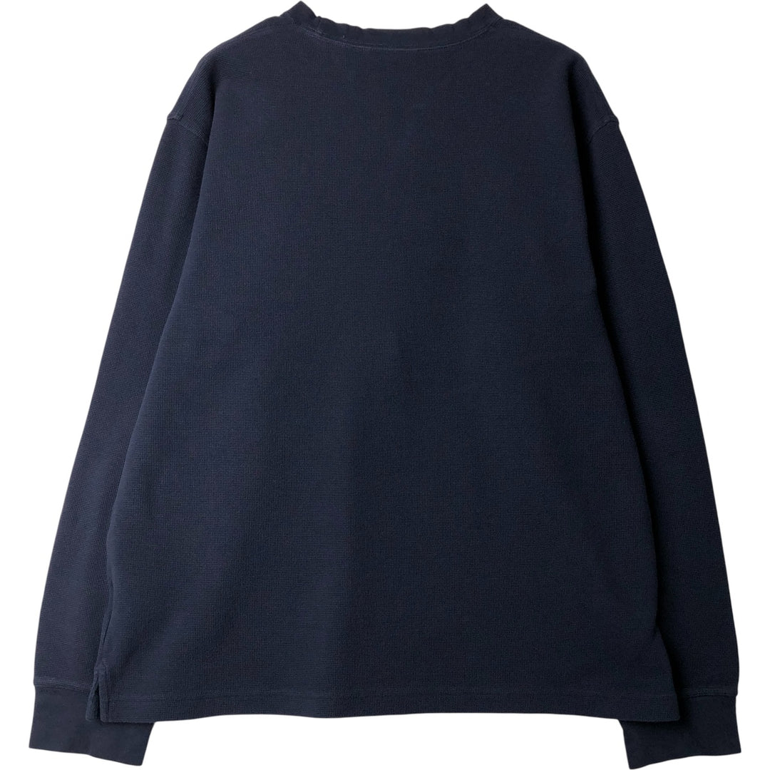 90s-00'S Timberland Thermal Long T-Shirt, Waffle, Men's XL cotton navy blue type Vintage Second Hand