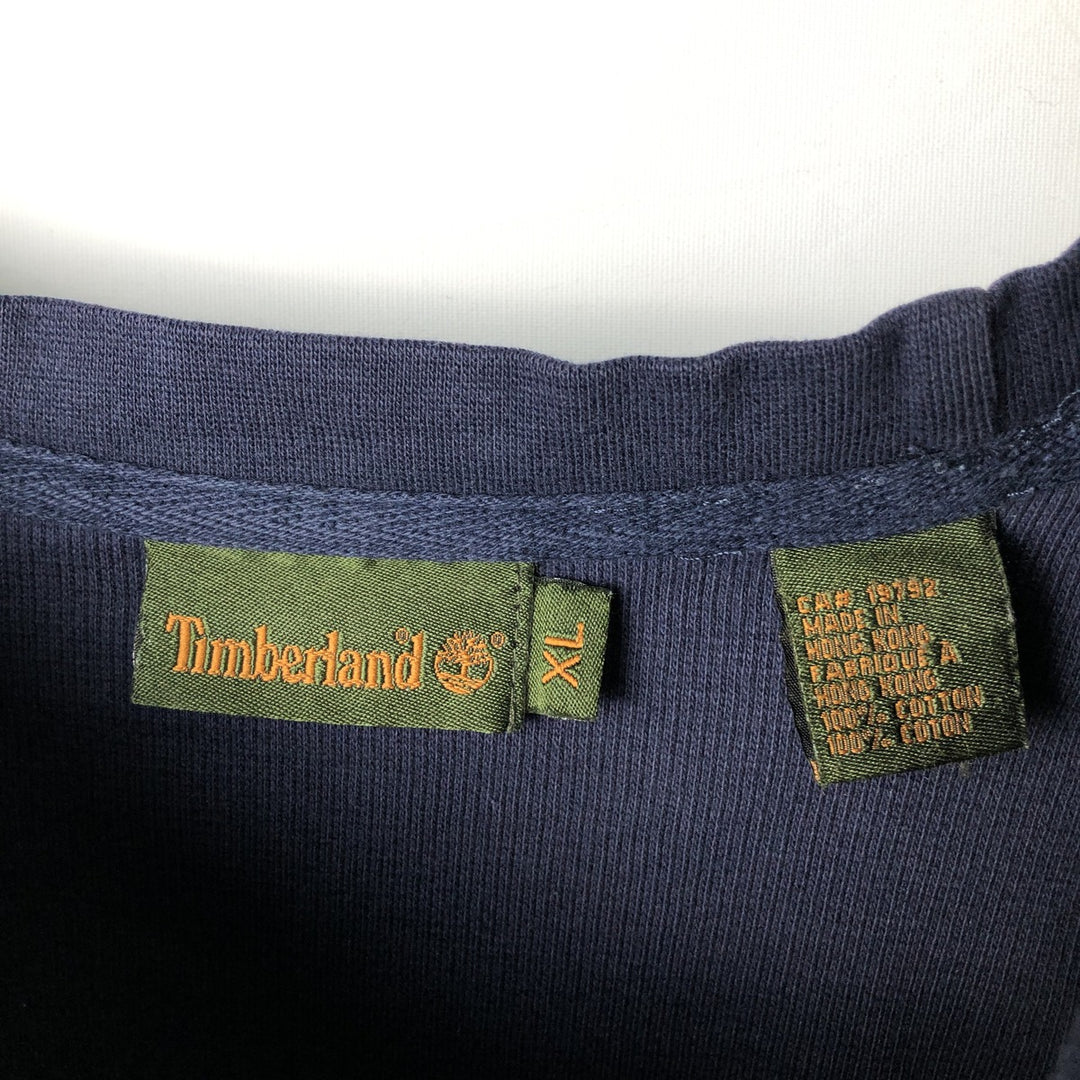 90s-00'S Timberland Thermal Long T-Shirt, Waffle, Men's XL cotton navy blue type Vintage Second Hand