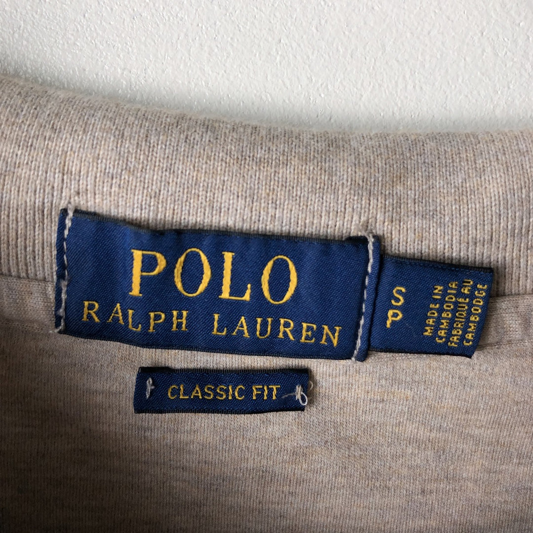 Ralph Lauren POLO RALPH LAUREN CLASSIC FIT long-sleeved polo shirt, men's size S cotton Beige type Vintage Second Hand