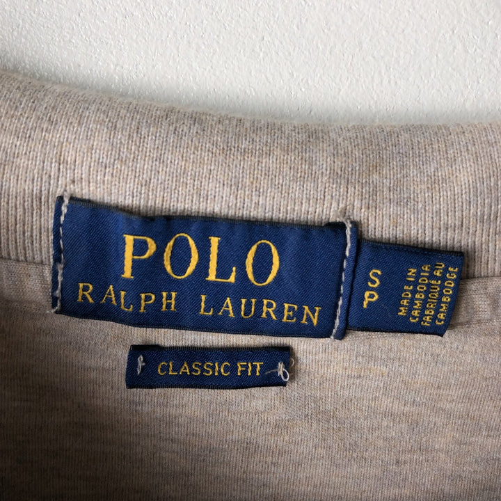 Ralph Lauren POLO RALPH LAUREN CLASSIC FIT long-sleeved polo shirt, men's size S cotton Beige type Vintage Second Hand