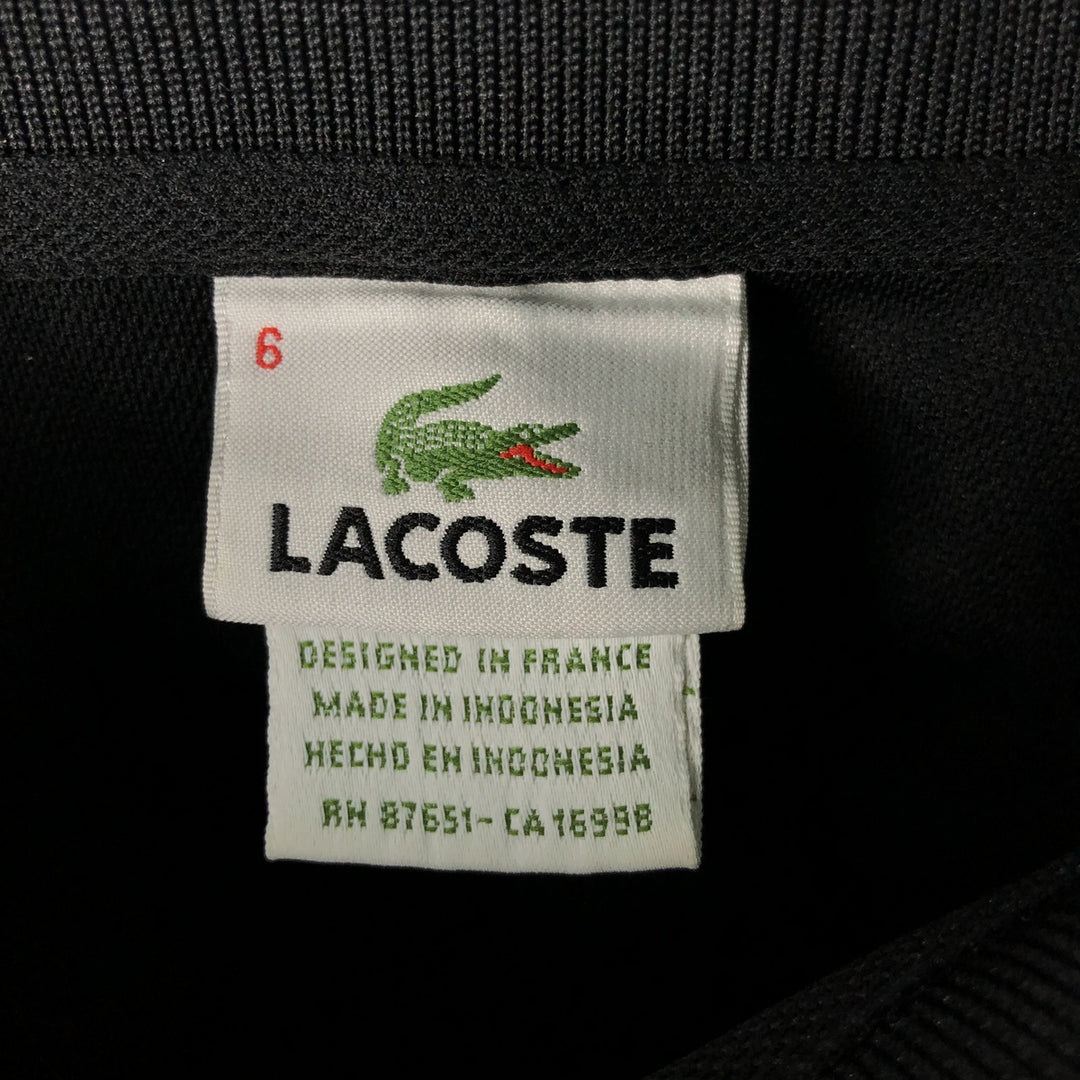 Lacoste French-designed collared half-zip long-sleeved polo shirt, size 6, men's XL polyester black type Vintage Second Hand
