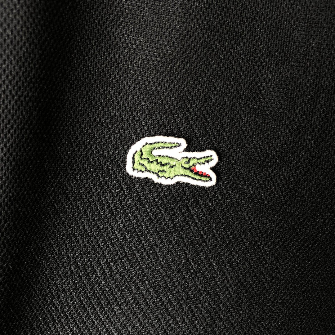 Lacoste French-designed collared half-zip long-sleeved polo shirt, size 6, men's XL polyester black type Vintage Second Hand
