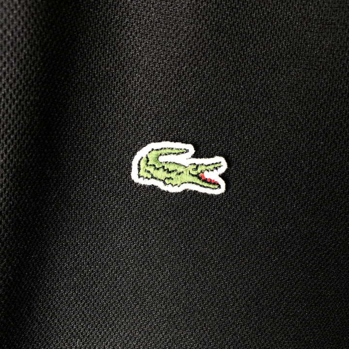 Lacoste French-designed collared half-zip long-sleeved polo shirt, size 6, men's XL polyester black type Vintage Second Hand