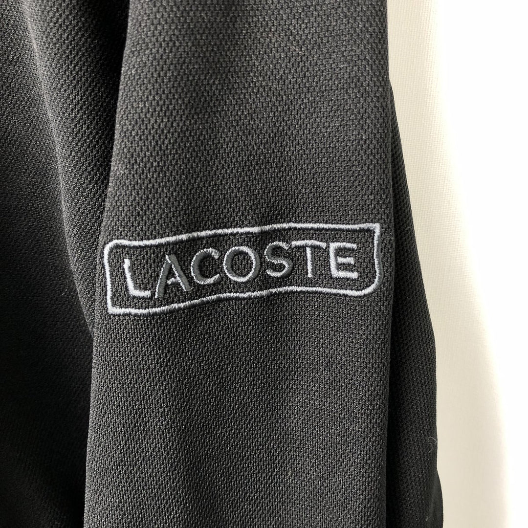 Lacoste French-designed collared half-zip long-sleeved polo shirt, size 6, men's XL polyester black type Vintage Second Hand