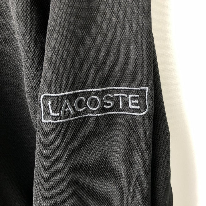 Lacoste French-designed collared half-zip long-sleeved polo shirt, size 6, men's XL polyester black type Vintage Second Hand