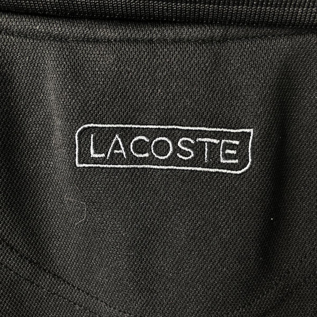 Lacoste French-designed collared half-zip long-sleeved polo shirt, size 6, men's XL polyester black type Vintage Second Hand
