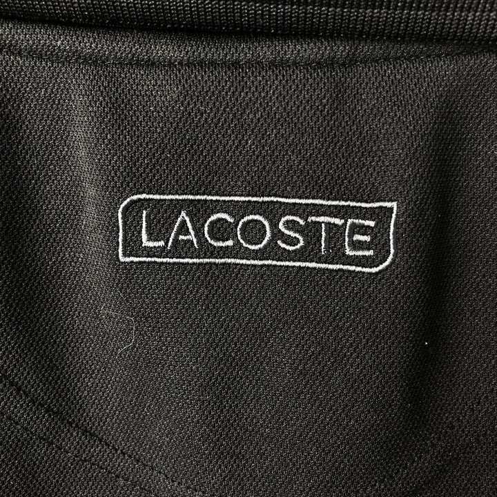 Lacoste French-designed collared half-zip long-sleeved polo shirt, size 6, men's XL polyester black type Vintage Second Hand