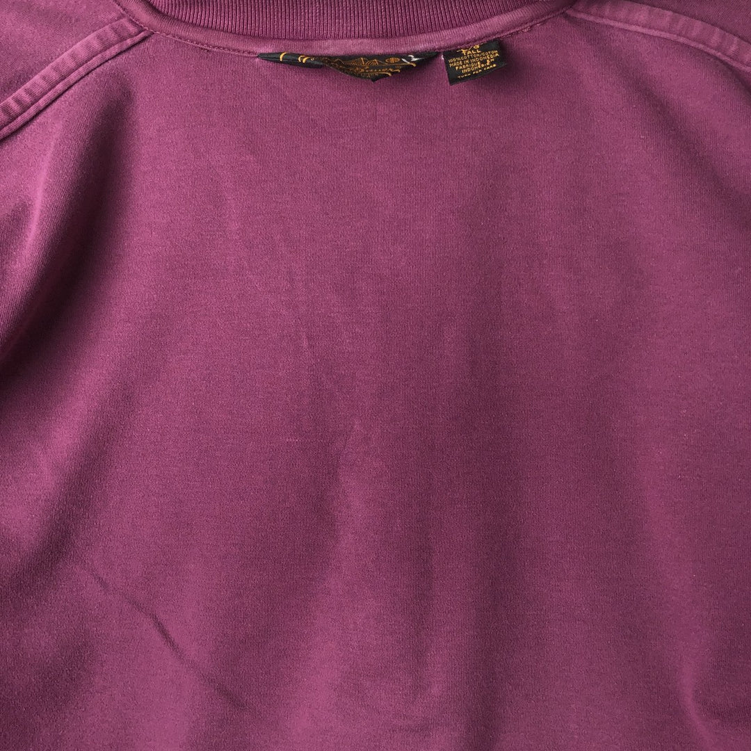 Vintage 80s-90'S Eddie Bauer black tag long sleeve polo shirt, men's size L, regular collar cotton Red type red-purple Vintage Second Hand