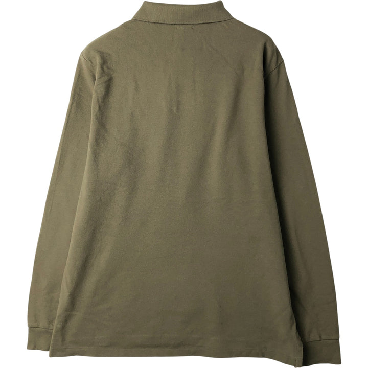 Ralph Lauren POLO RALPH LAUREN CUSTOM SLIM FIT long-sleeved polo shirt, men's size L cotton Khaki type Vintage Second Hand