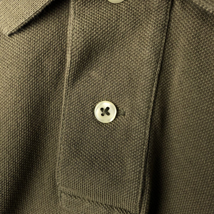 Ralph Lauren POLO RALPH LAUREN CUSTOM SLIM FIT long-sleeved polo shirt, men's size L cotton Khaki type Vintage Second Hand