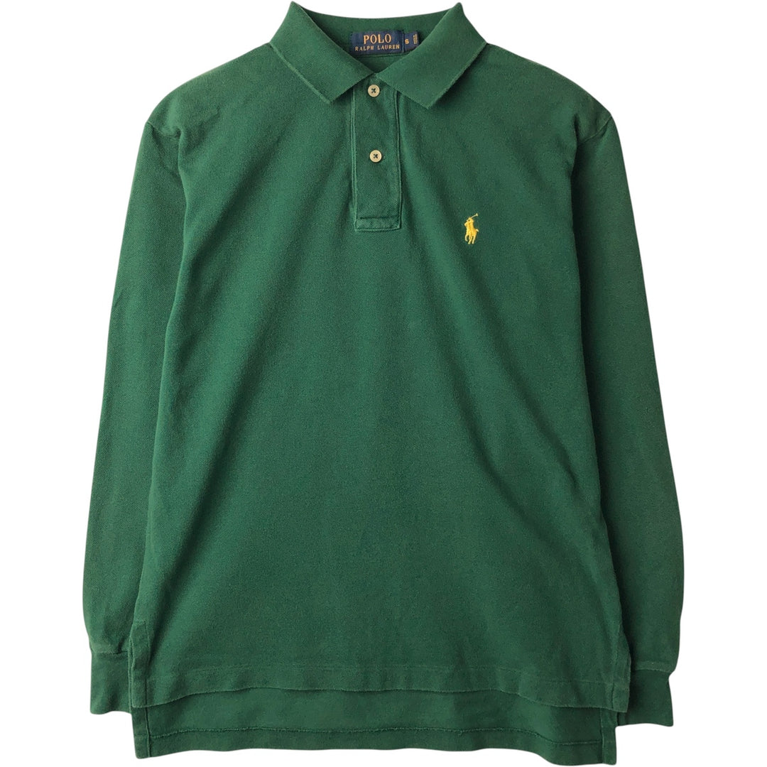 Ralph Lauren POLO RALPH LAUREN long-sleeved polo shirt, men's size S cotton green type Vintage Second Hand