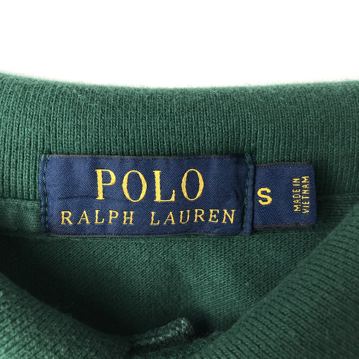 Ralph Lauren POLO RALPH LAUREN long-sleeved polo shirt, men's size S cotton green type Vintage Second Hand