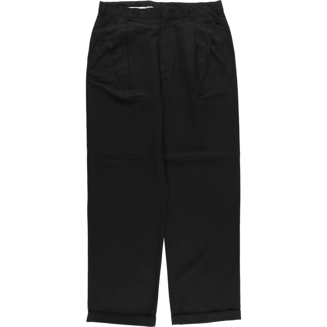 Valentino VALENTINO two-pleat slacks, men's size W33 unclear black type Vintage Second Hand