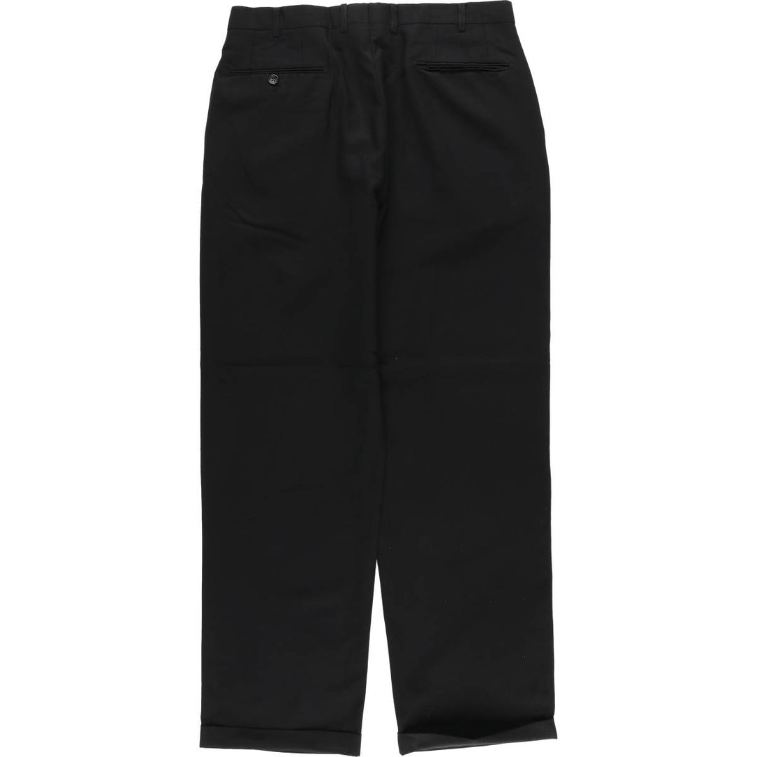 Valentino VALENTINO two-pleat slacks, men's size W33 unclear black type Vintage Second Hand