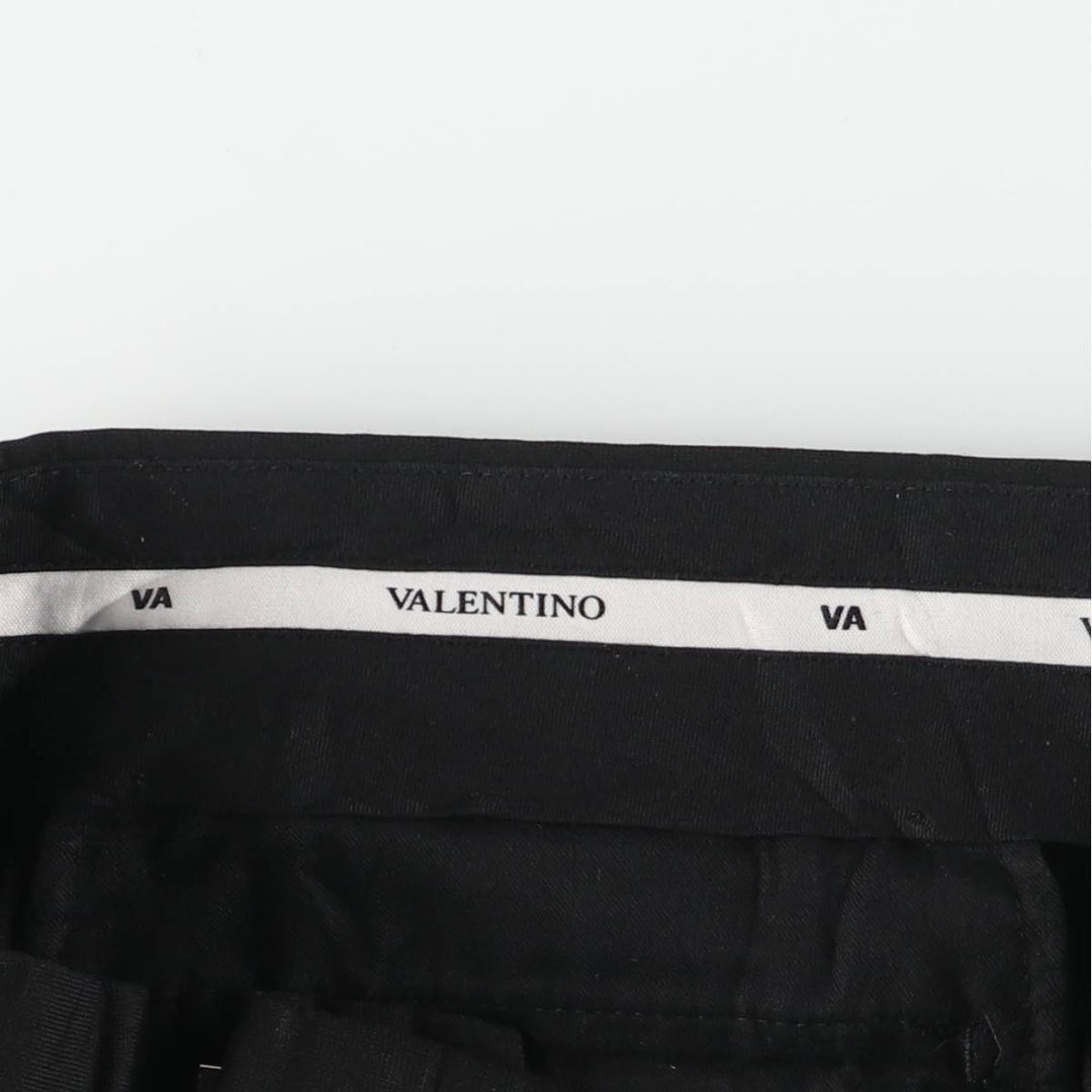 Valentino VALENTINO two-pleat slacks, men's size W33 unclear black type Vintage Second Hand