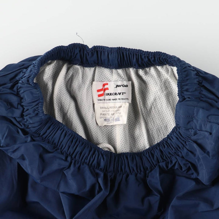 Authentic 2000'S US Military SKILCRAFT Training Pants, Nylon, Shaka Shaka Pants, Made in USA, Small Nylon navy blue type Vintage Second Hand