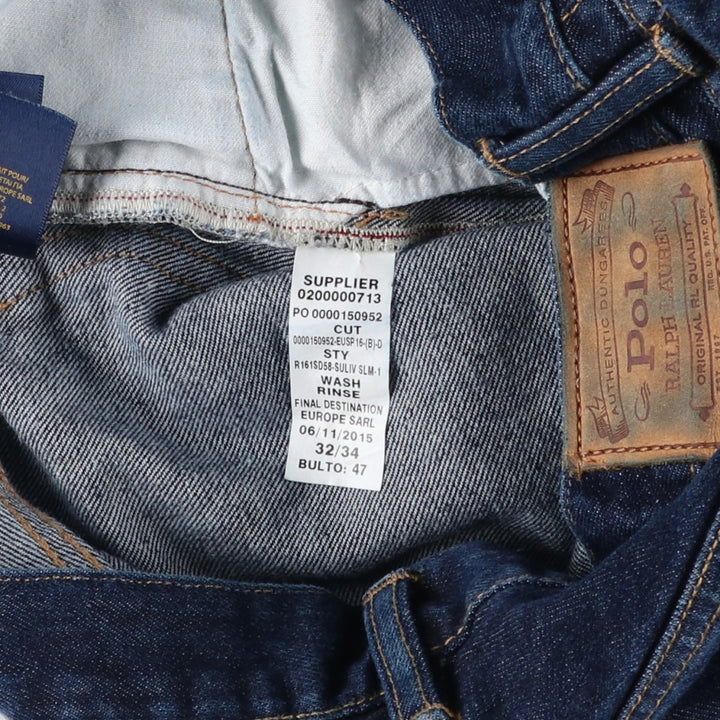 Ralph Lauren Polo RALPH LAUREN Men's Tapered Denim Pants, Size W34 cotton Navy blue Vintage Second Hand