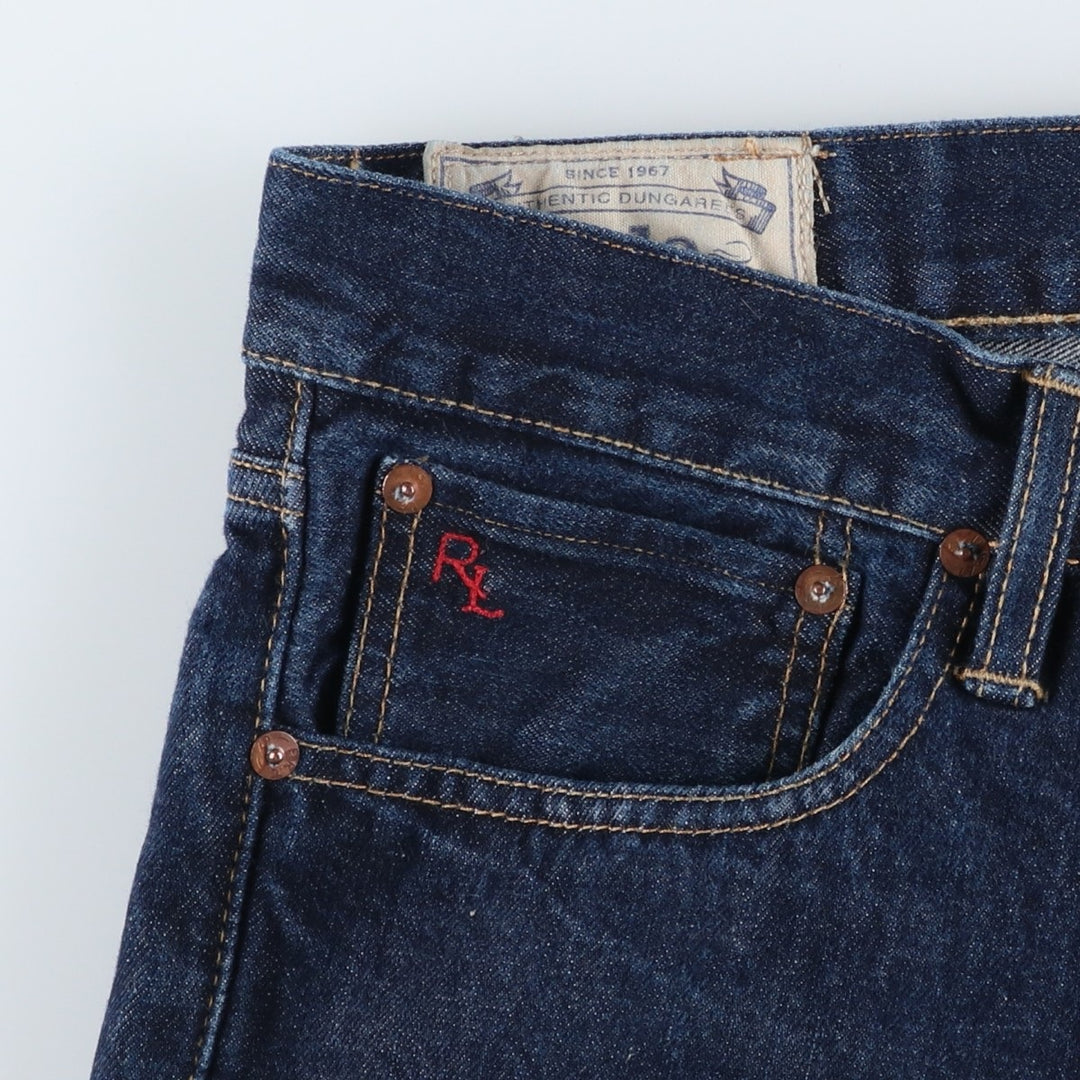 Ralph Lauren Polo RALPH LAUREN Men's Tapered Denim Pants, Size W34 cotton Navy blue Vintage Second Hand