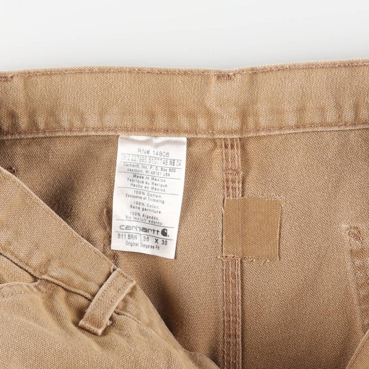 Carhartt Original Dungaree Fit Duck Painter Pants, Men's, W36 equivalent cotton brown type Vintage Second Hand