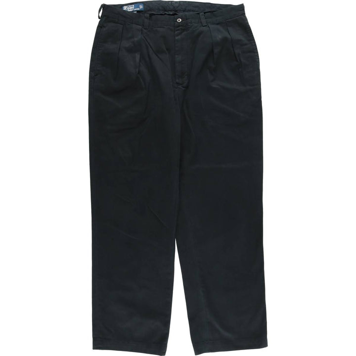 Ralph Lauren POLO RALPH LAUREN ANDREW PANT Two-pleat chino pants Men's size W36 cotton black type Vintage Second Hand