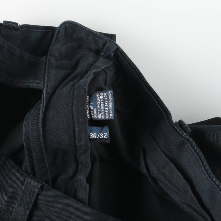 Ralph Lauren POLO RALPH LAUREN ANDREW PANT Two-pleat chino pants Men's size W36 cotton black type Vintage Second Hand