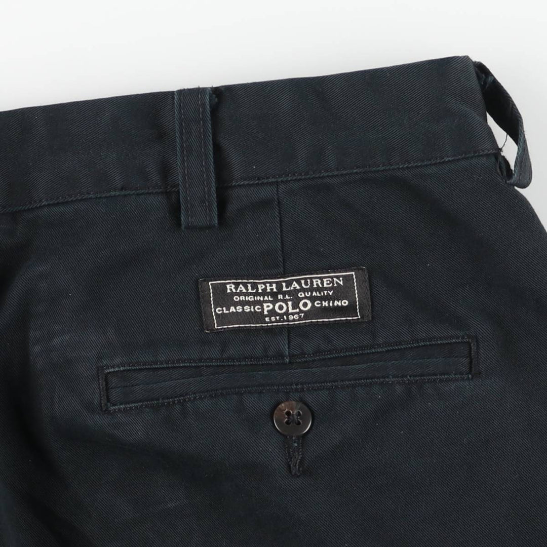 Ralph Lauren POLO RALPH LAUREN ANDREW PANT Two-pleat chino pants Men's size W36 cotton black type Vintage Second Hand