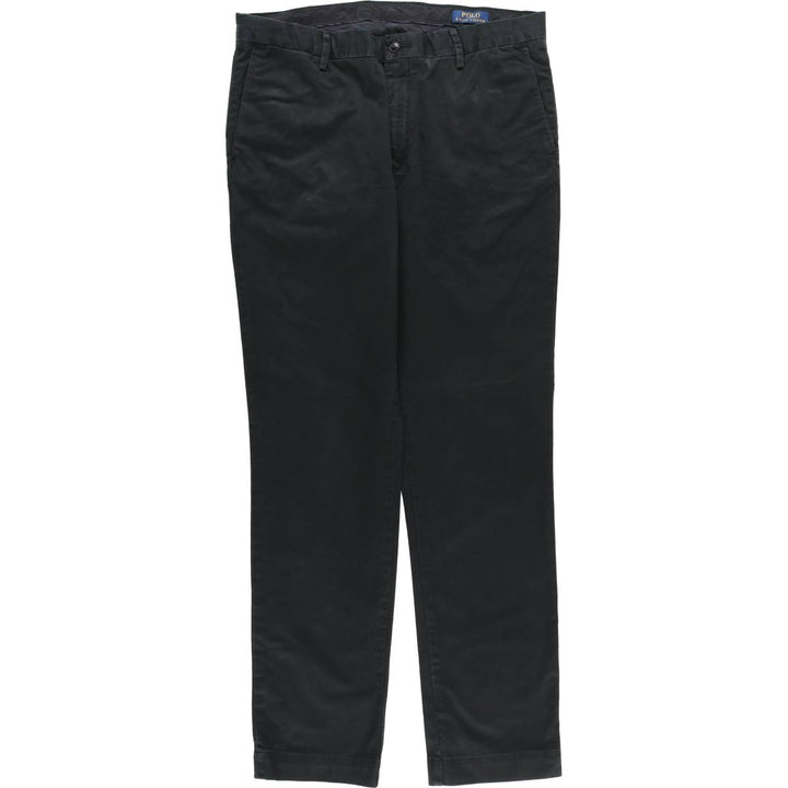 Ralph Lauren POLO RALPH LAUREN STRETCH SLIM FIT Chino Pants, Men's, Size W36 cotton black type Vintage Second Hand