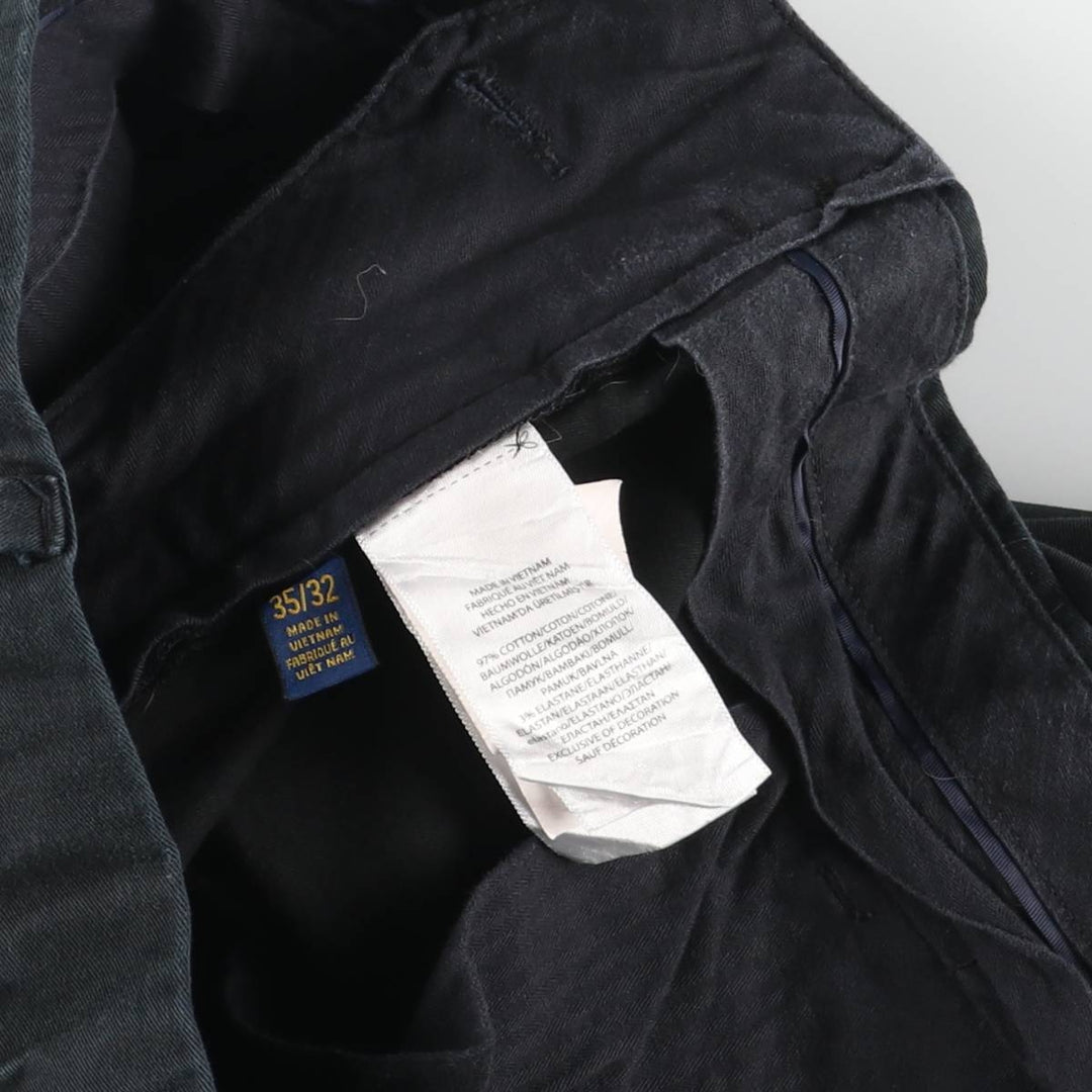 Ralph Lauren POLO RALPH LAUREN STRETCH SLIM FIT Chino Pants, Men's, Size W36 cotton black type Vintage Second Hand