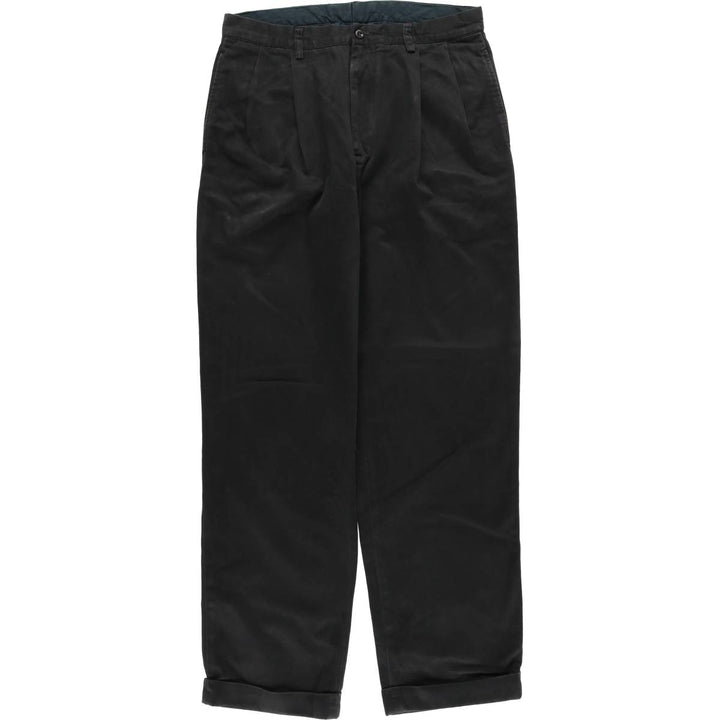 Ralph Lauren POLO by Ralph Lauren Two-pleat Chino Pants for Men, W33 equivalent cotton black type Vintage Second Hand