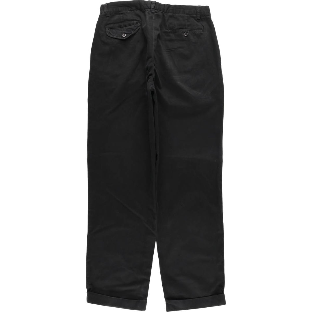 Ralph Lauren POLO by Ralph Lauren Two-pleat Chino Pants for Men, W33 equivalent cotton black type Vintage Second Hand