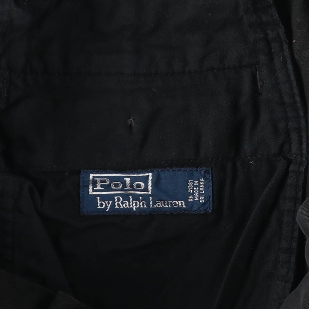 Ralph Lauren POLO by Ralph Lauren Two-pleat Chino Pants for Men, W33 equivalent cotton black type Vintage Second Hand
