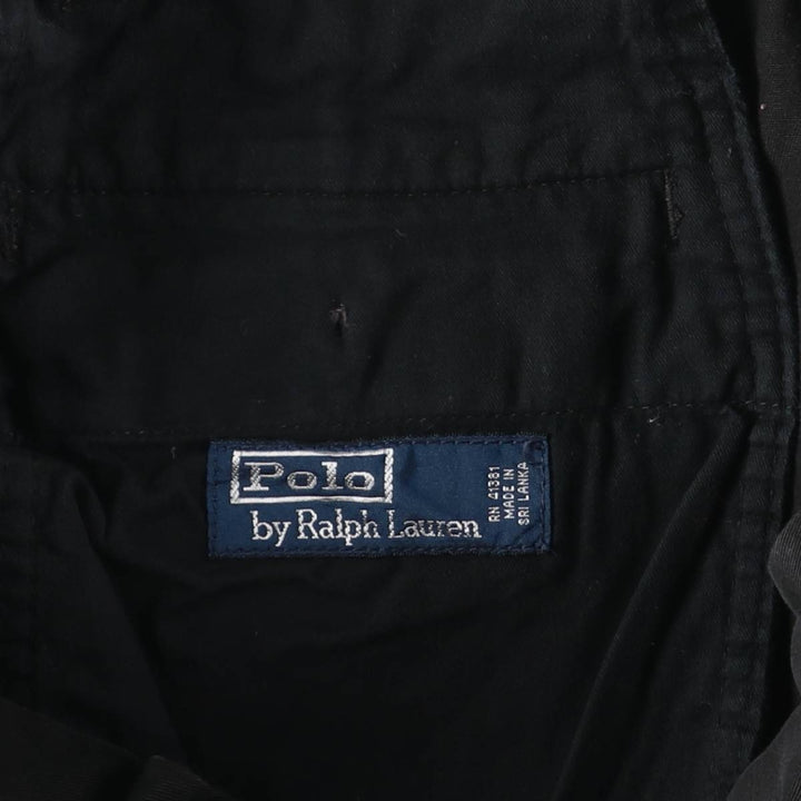 Ralph Lauren POLO by Ralph Lauren Two-pleat Chino Pants for Men, W33 equivalent cotton black type Vintage Second Hand
