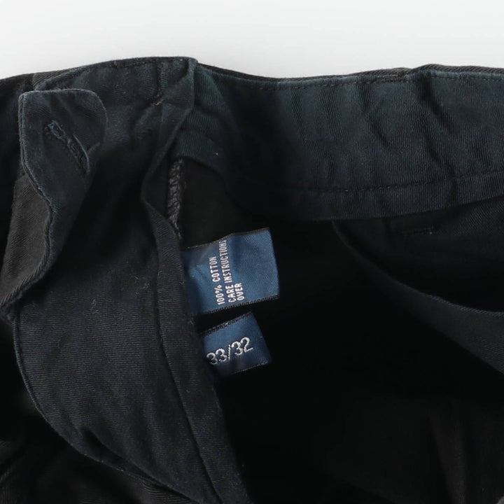 Ralph Lauren POLO by Ralph Lauren Two-pleat Chino Pants for Men, W33 equivalent cotton black type Vintage Second Hand