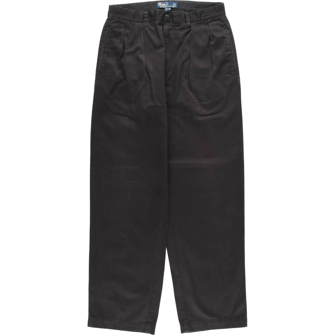 Ralph Lauren POLO by Ralph Lauren ANDREW PANT Two-pleat chino pants for men, equivalent to W31 cotton black type Vintage Second Hand