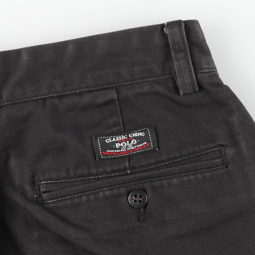 Ralph Lauren POLO by Ralph Lauren ANDREW PANT Two-pleat chino pants for men, equivalent to W31 cotton black type Vintage Second Hand