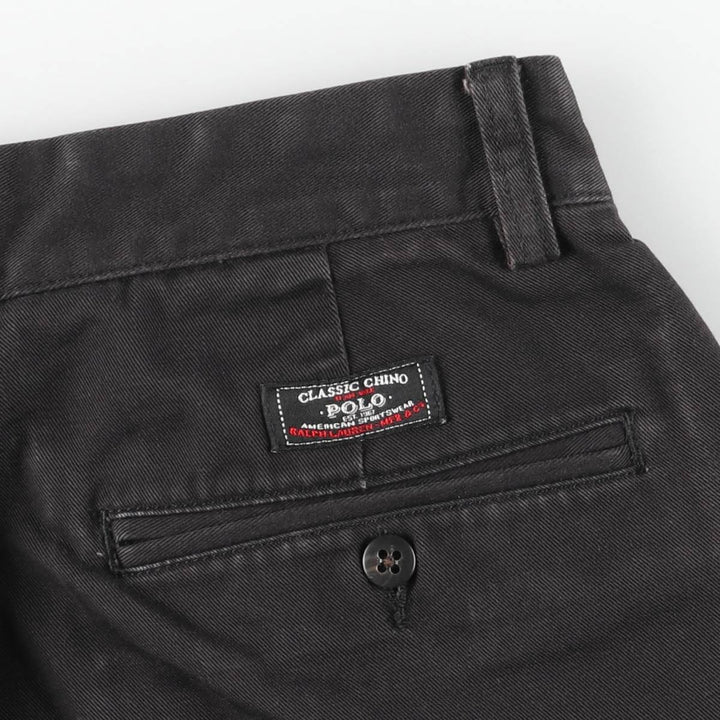 Ralph Lauren POLO by Ralph Lauren ANDREW PANT Two-pleat chino pants for men, equivalent to W31 cotton black type Vintage Second Hand