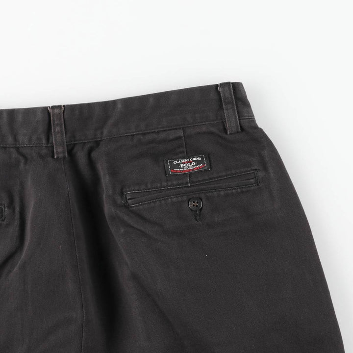 Ralph Lauren POLO by Ralph Lauren ANDREW PANT Two-pleat chino pants for men, equivalent to W31 cotton black type Vintage Second Hand
