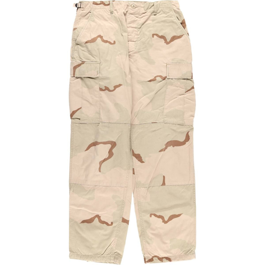 Authentic 2000'S US military camouflage Pattern 3C desert camo ripstop military cargo pants, made in the USA, MEDIUM-REGULAR, men's size w34 cotton Beige type Vintage Second Hand