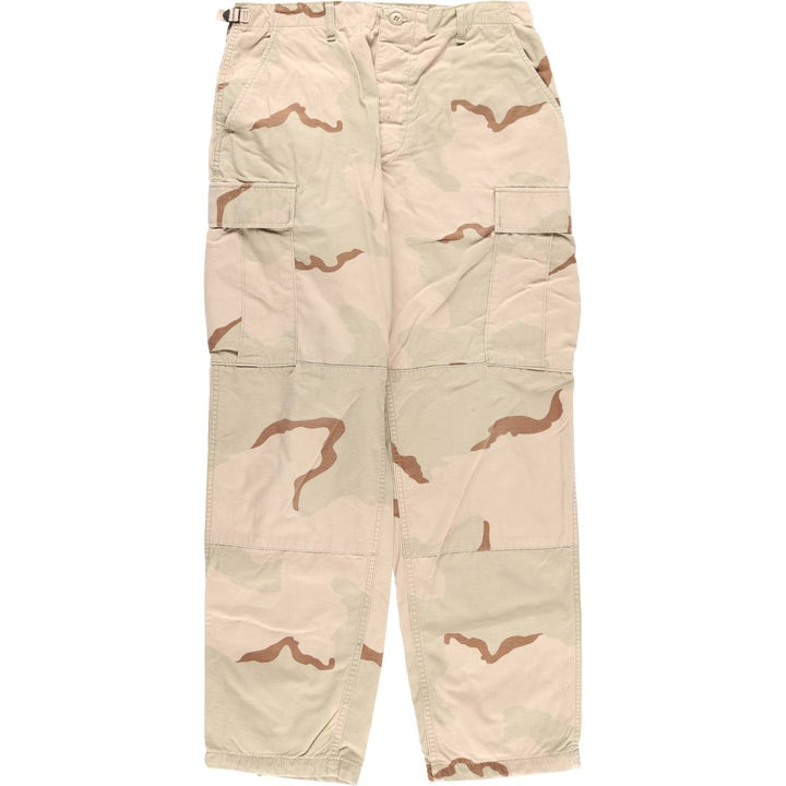 Authentic 2000'S US military camouflage Pattern 3C desert camo ripstop military cargo pants, made in the USA, MEDIUM-REGULAR, men's size w34 cotton Beige type Vintage Second Hand
