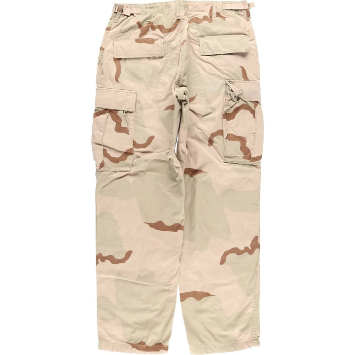 Authentic 2000'S US military camouflage Pattern 3C desert camo ripstop military cargo pants, made in the USA, MEDIUM-REGULAR, men's size w34 cotton Beige type Vintage Second Hand