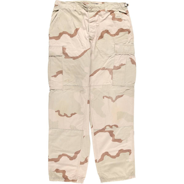 Authentic 2000'S US military camouflage Pattern 3C desert camo ripstop military cargo pants, made in the USA, medium-regular, men's size W34. cotton Beige type Vintage Second Hand