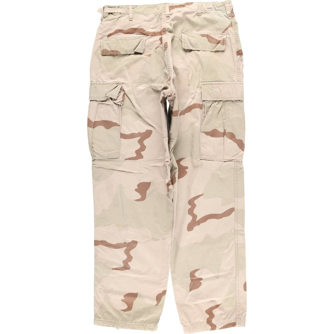 Authentic 2000'S US military camouflage Pattern 3C desert camo ripstop military cargo pants, made in the USA, medium-regular, men's size W34. cotton Beige type Vintage Second Hand