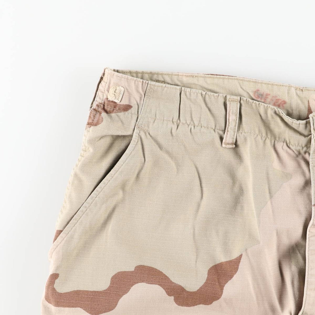 Authentic 2000'S US military camouflage Pattern 3C desert camo ripstop military cargo pants, made in the USA, medium-regular, men's size W34. cotton Beige type Vintage Second Hand