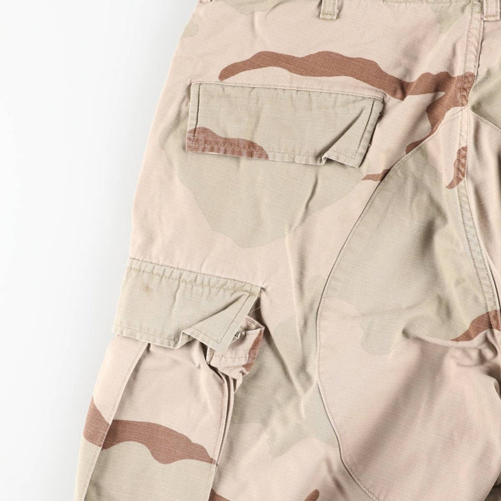 Authentic 2000'S US military camouflage Pattern 3C desert camo ripstop military cargo pants, made in the USA, medium-regular, men's size W34. cotton Beige type Vintage Second Hand