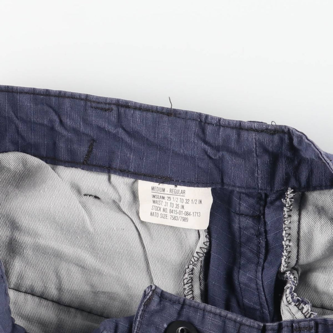 Civilian Ripstop Military Cargo Pants, Made in USA, Medium Regular, Men's Size W32 cotton navy blue type Vintage Second Hand