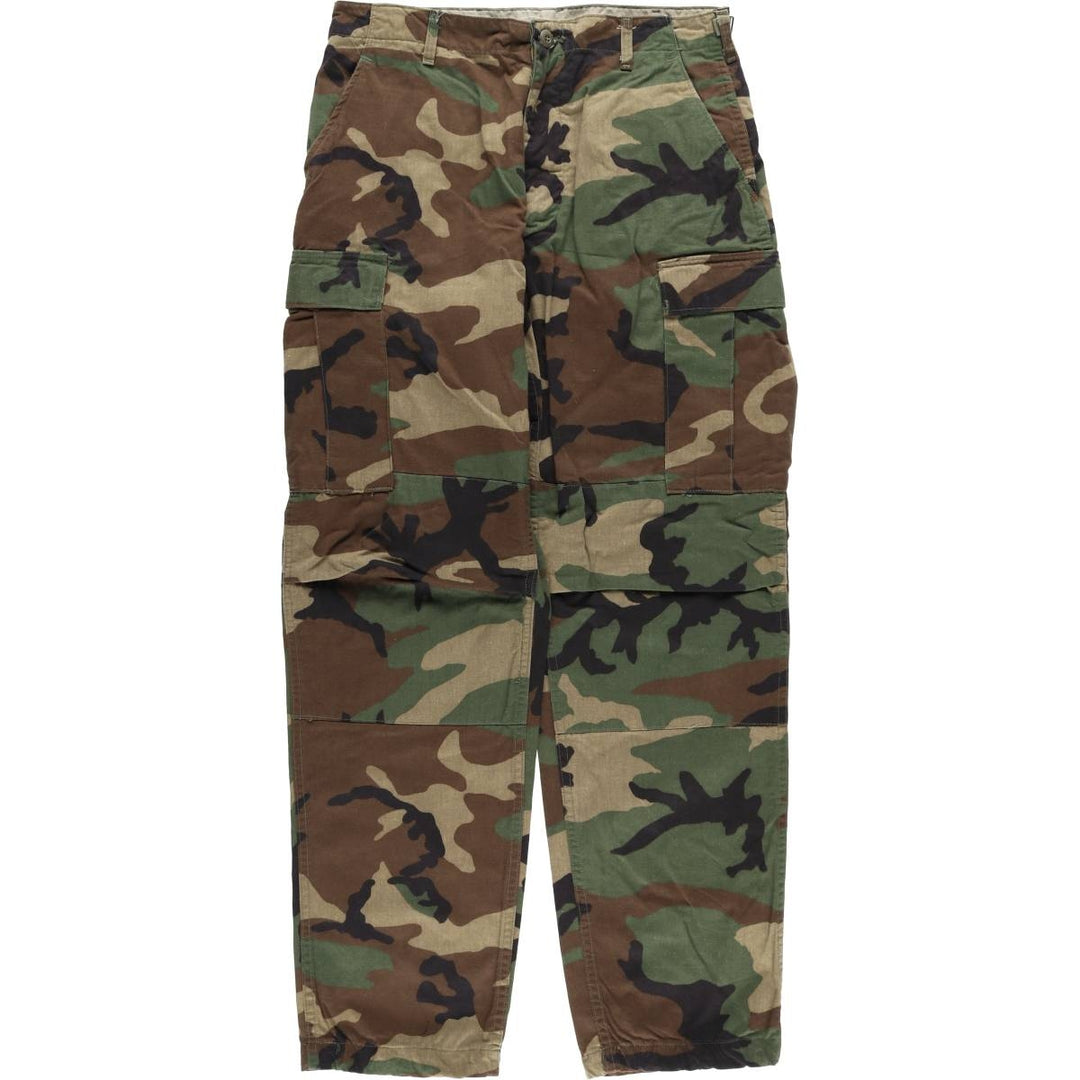 Authentic 1980'S US Military Camouflage Woodland Camo Cargo Pants, Combat Pants, Made in USA, Medium-Long, Men's, Size W33 cotton Khaki type sage green Vintage Second Hand