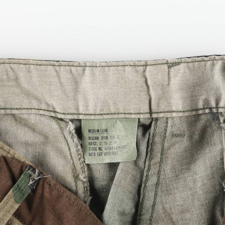 Authentic 1980'S US Military Camouflage Woodland Camo Cargo Pants, Combat Pants, Made in USA, Medium-Long, Men's, Size W33 cotton Khaki type sage green Vintage Second Hand