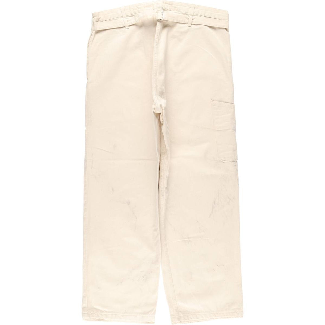 1980'S German Army Herringbone Sailor Pants, Size 50, Men's, Size W37, Vintage cotton white type Vintage Second Hand