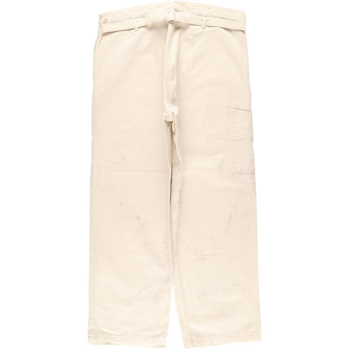 1980'S German Army Herringbone Sailor Pants, Size 50, Men's, Size W37, Vintage cotton white type Vintage Second Hand